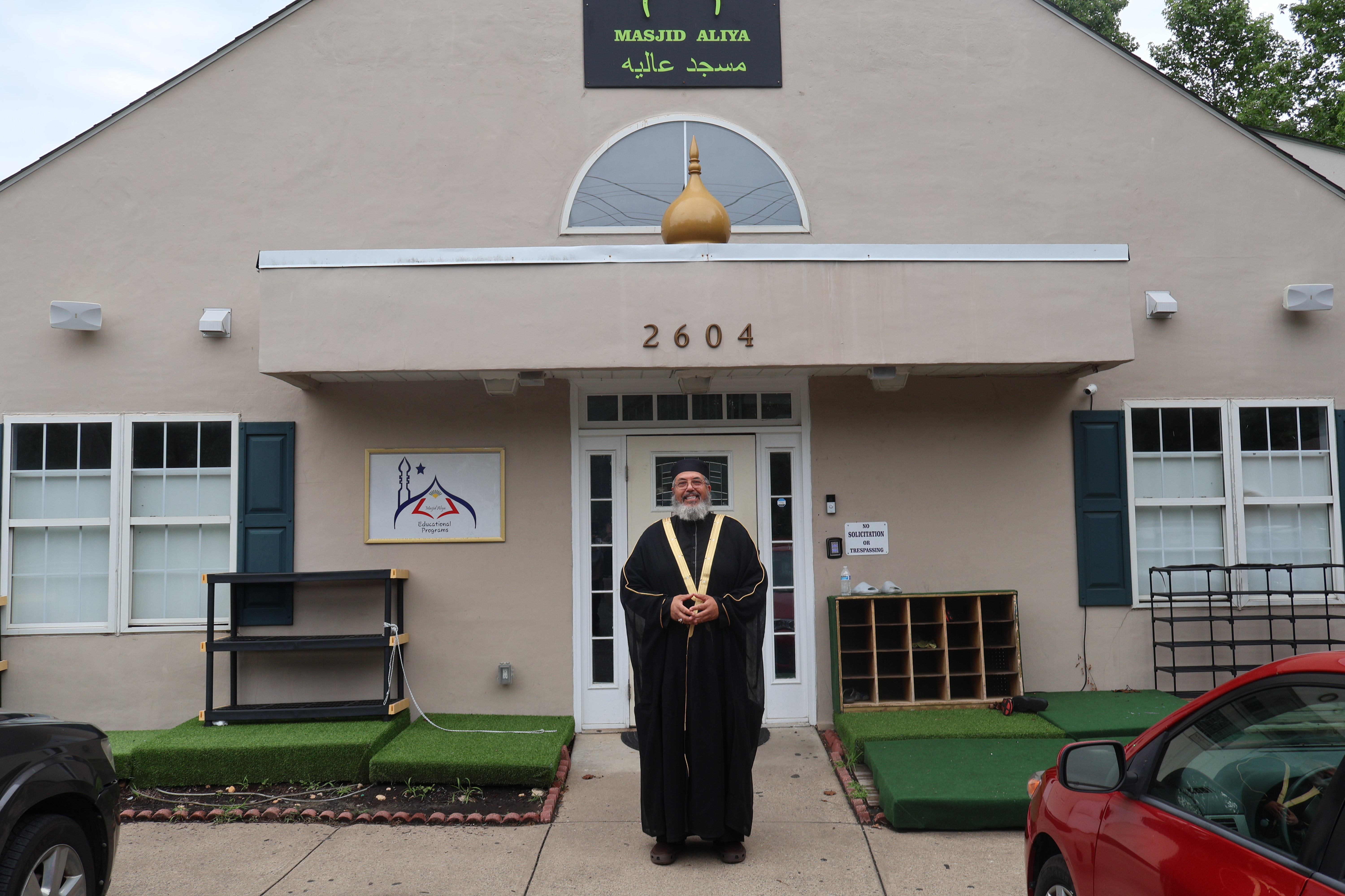 Imam Sherif in front of Masjid Aliya